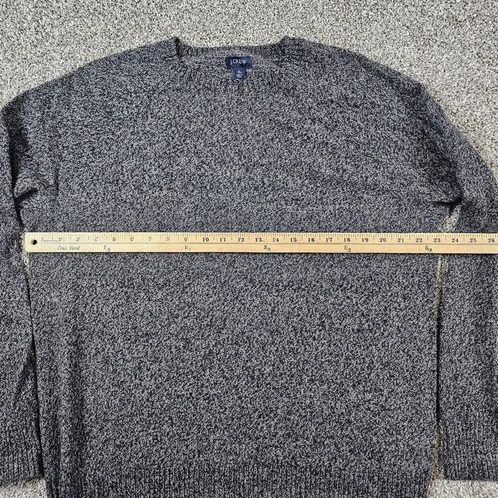 J Crew Sweater Mens XL Gray Lambswool Blend Heathered Raglan Crewneck Pullover